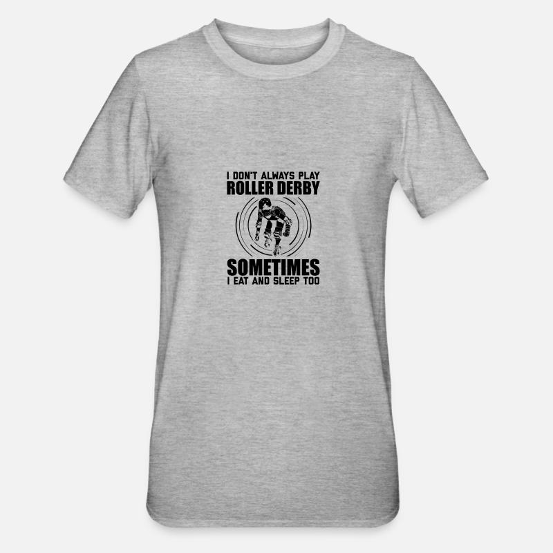 Roller Derby Sprüche - Unisex Polycotton T-Shirt - Grau meliert