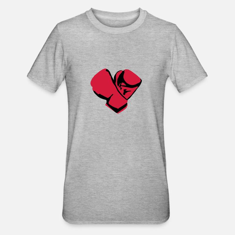 Boxen, Boxhandschuhe - Unisex Polycotton T-Shirt - Grau meliert