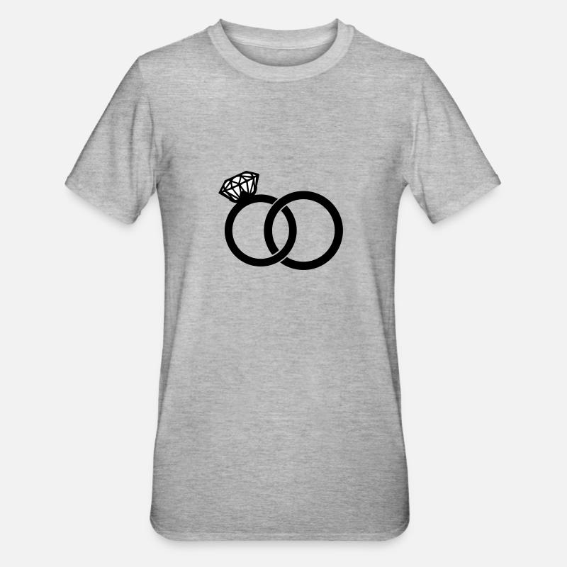 eheringe - wedding rings - wedding band - T-shirt polycoton Unisexe - gris chiné