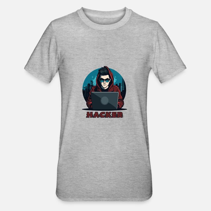 Hacker Sunglasses Hacker Anonymous Hacker - Unisex Polycotton T-Shirt - heather grey