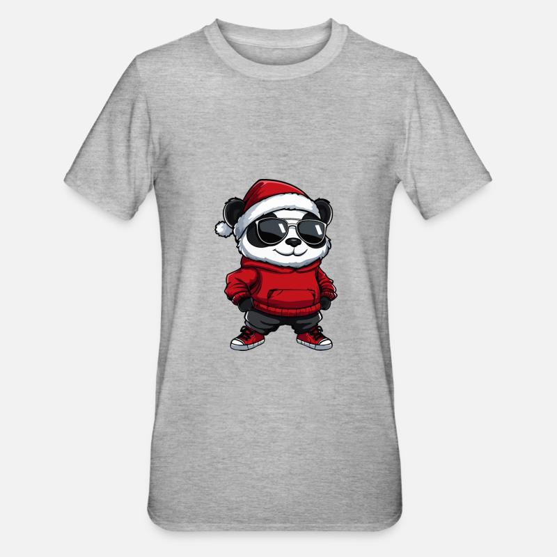 Panda Noël Noël - T-shirt polycoton Unisexe - gris chiné