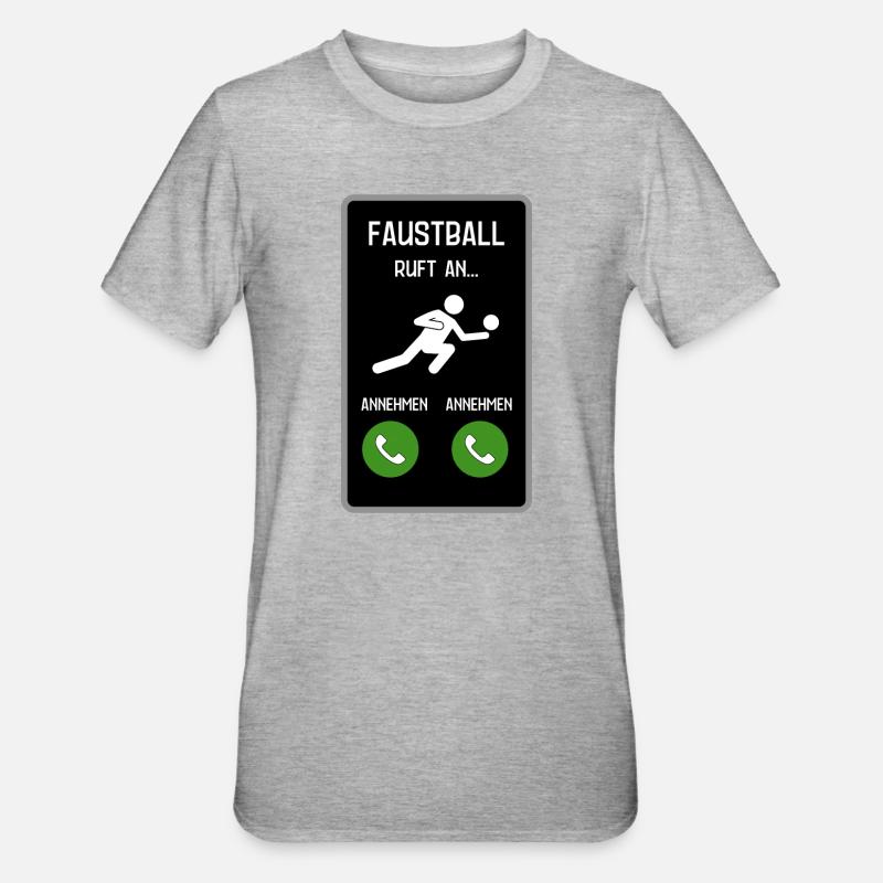 Faustball ruft an - Unisex Polycotton T-Shirt - Grau meliert
