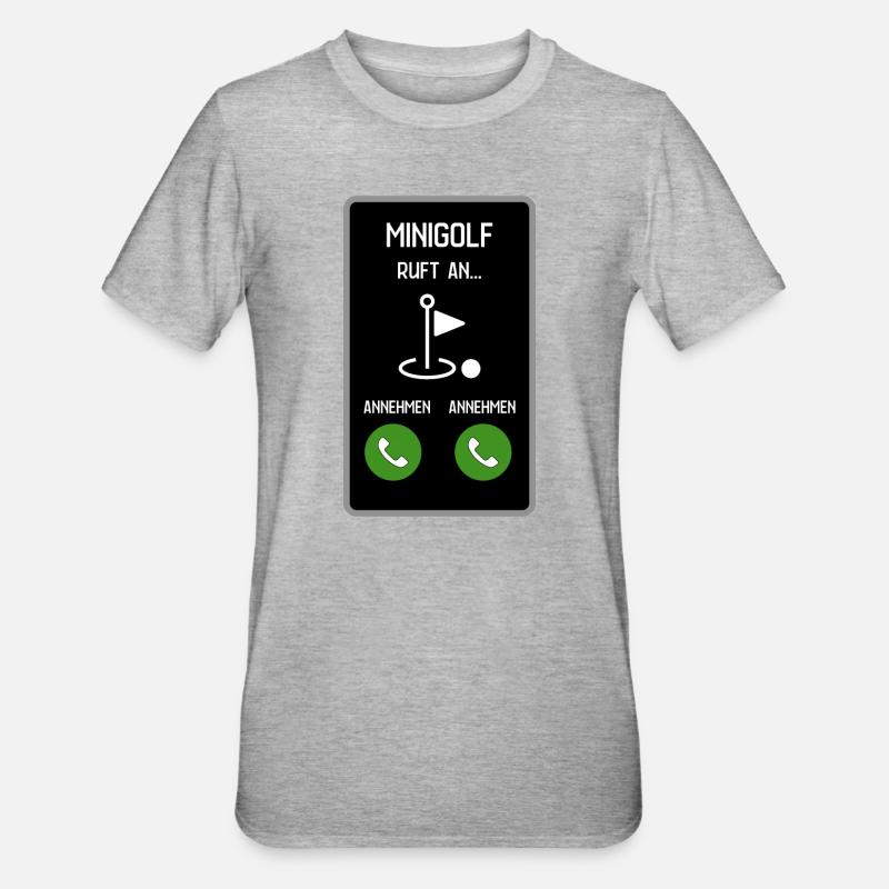 Minigolf ruft an - Unisex Polycotton T-Shirt - Grau meliert