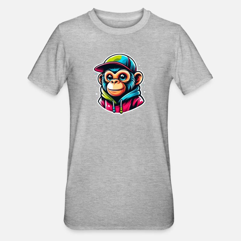 Casquette à capuche Monkey - T-shirt polycoton Unisexe - gris chiné