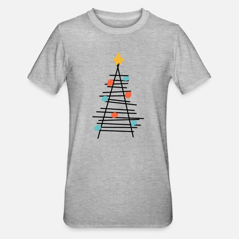 Farbenpunkt Baum Minimalismus - Unisex Polycotton T-Shirt - Grau meliert