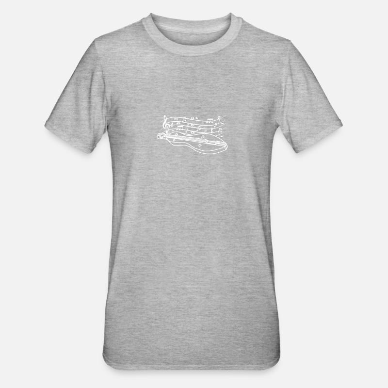 Dessin au trait Dulcimer - T-shirt polycoton Unisexe - gris chiné