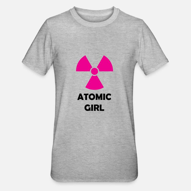 Atomic Mädchen - Unisex Polycotton T-Shirt - Grau meliert