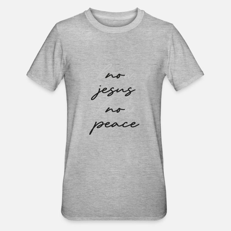 know jesus know peace - Unisex Polycotton T-Shirt - Grau meliert