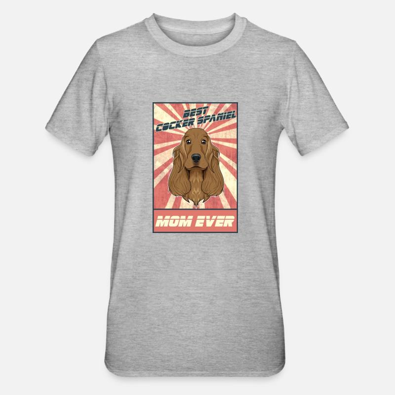 Meilleur Cocker Spaniel Maman Ever I Cocker Spaniel - T-shirt polycoton Unisexe - gris chiné