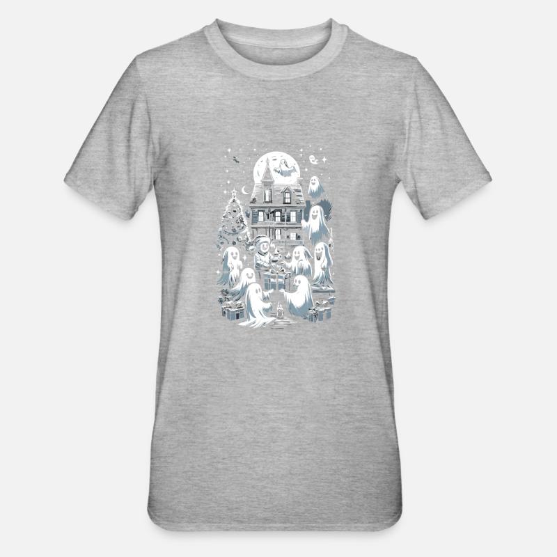 Ghostly Gift Exchange Ghostly Christmas - Unisex Polycotton T-Shirt - heather grey