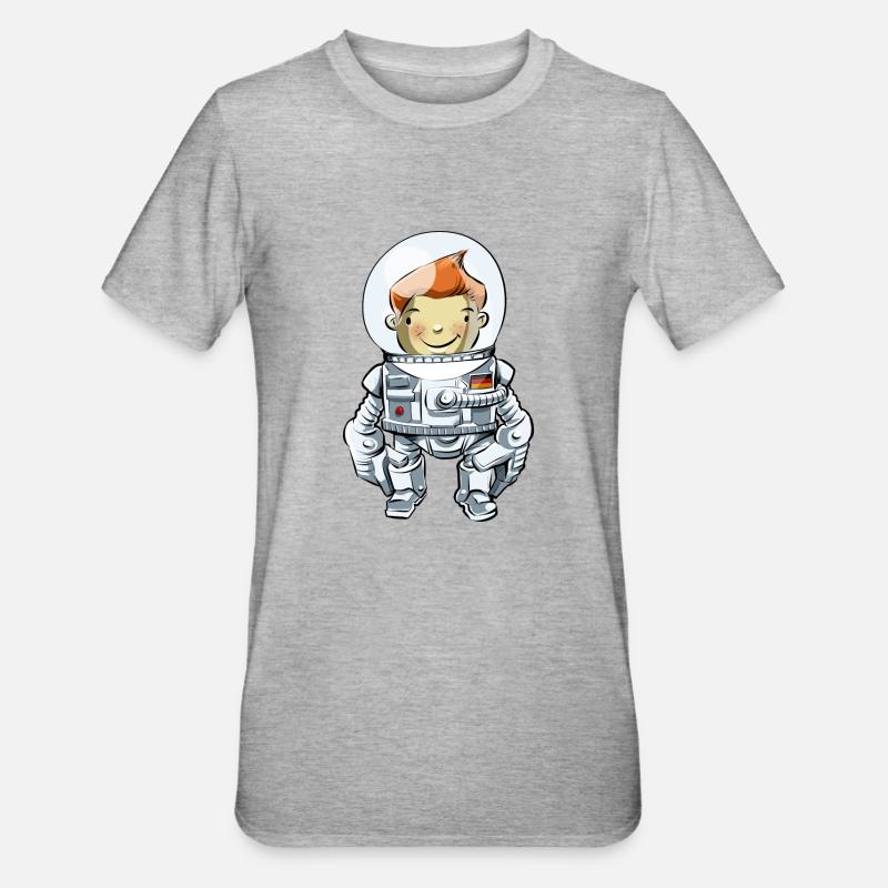 Junger Astronaut - Unisex Polycotton T-Shirt - Grau meliert