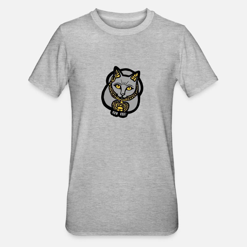 Graue Katze - Unisex Polycotton T-Shirt - Grau meliert