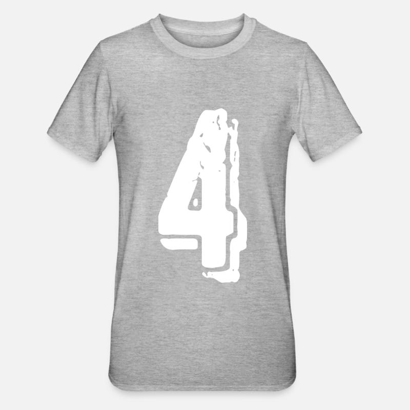 Maillot numéro 4 - T-shirt polycoton Unisexe - gris chiné