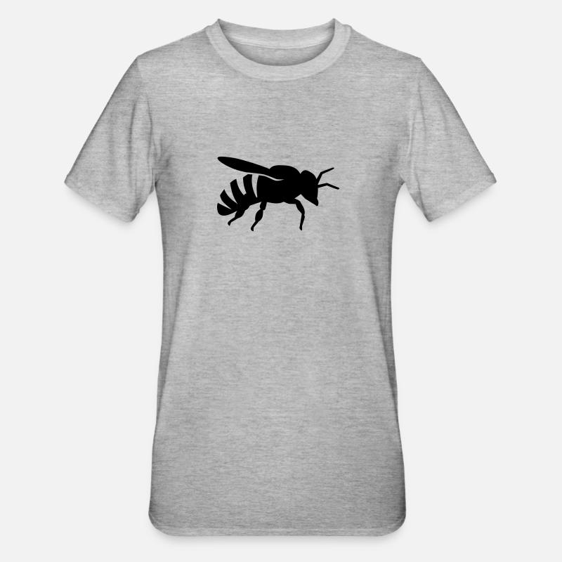Biene - Unisex Polycotton T-Shirt - Grau meliert