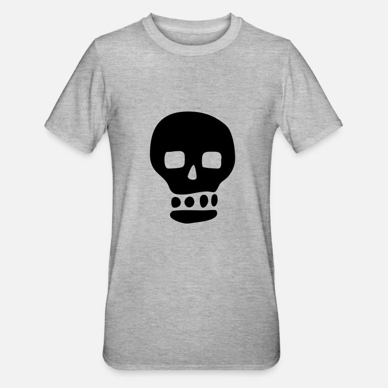 Schädel / Pirat / Hacker - Unisex Polycotton T-Shirt - Grau meliert