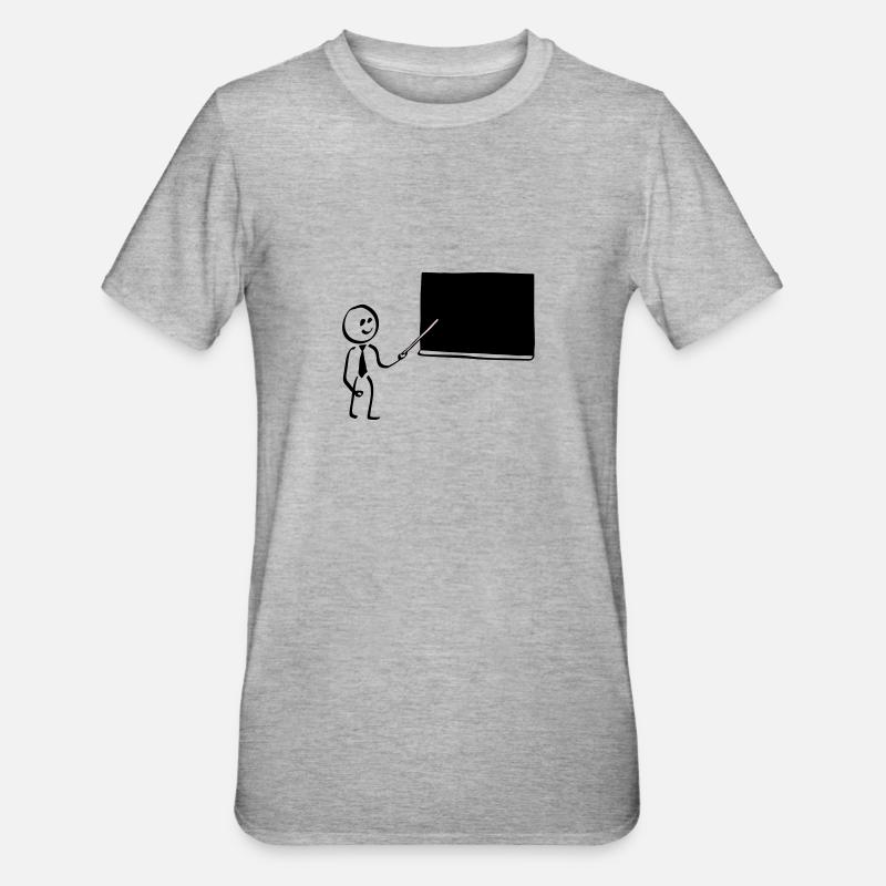 strichmann tafel - Unisex Polycotton T-Shirt - Grau meliert