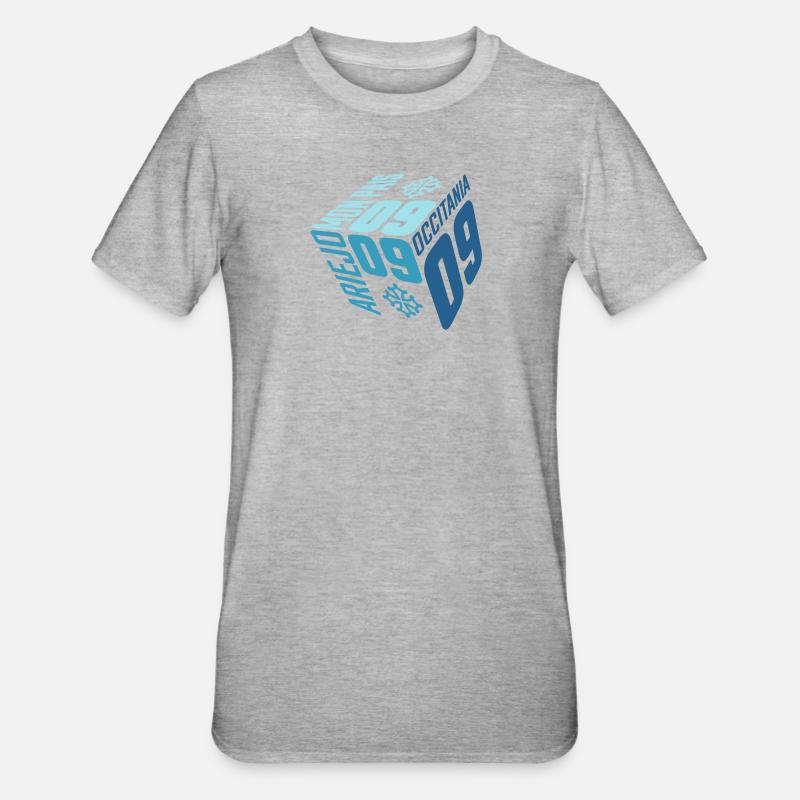Der Cube d'Ariège. - Unisex Polycotton T-Shirt - Grau meliert