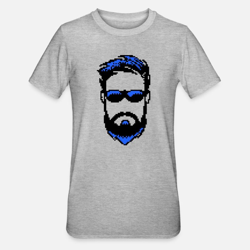 Bartträger Männlichkeit Bart ziegenbart - Unisex Polycotton T-Shirt - Grau meliert