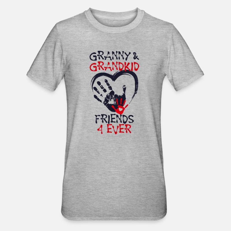 Enkelkind Großmutter Oma Statement Seniorin - Unisex Polycotton T-Shirt - Grau meliert