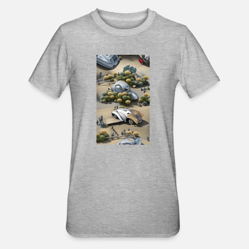 Futuristic car - Unisex Polycotton T-Shirt - heather grey