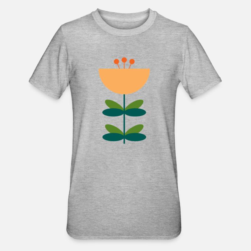 Conception d’illustration de fleur abstraite - T-shirt polycoton Unisexe - gris chiné