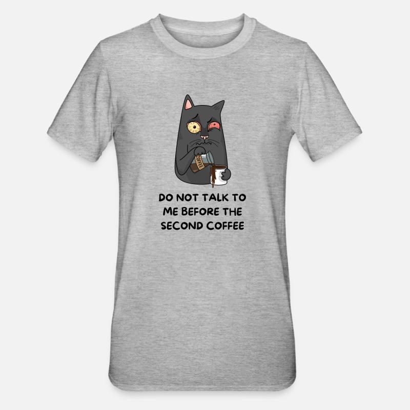 Do not speak up before the second coffee - Unisex Polycotton T-Shirt - heather grey