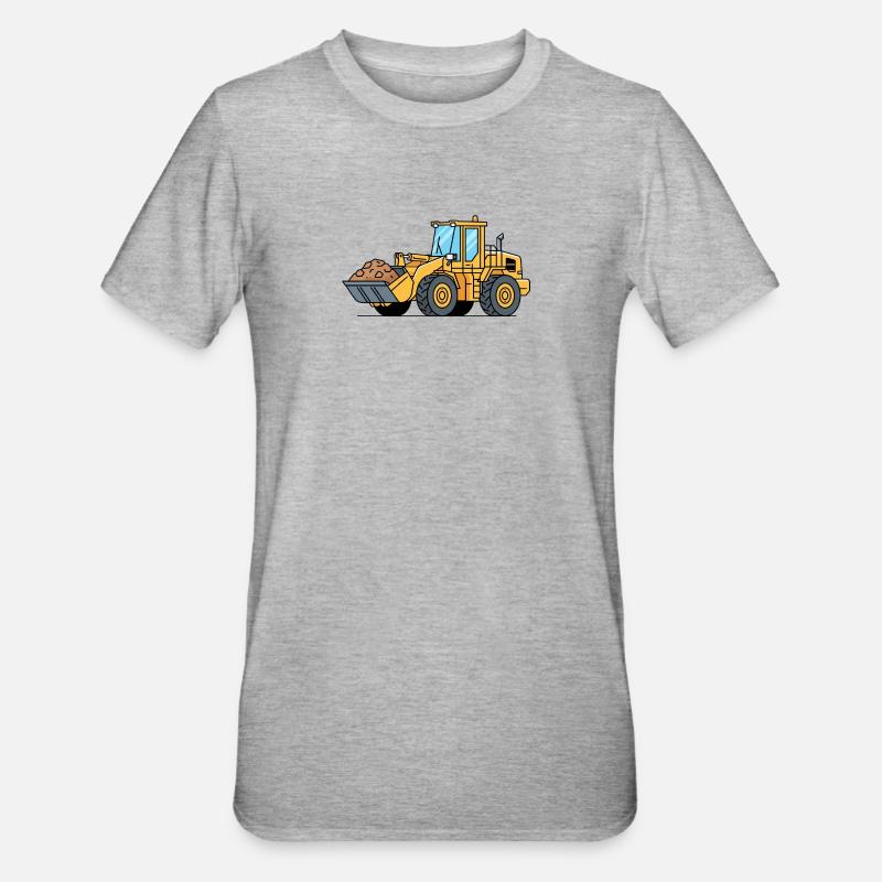 Wheel loader construction machine - Unisex Polycotton T-Shirt - heather grey
