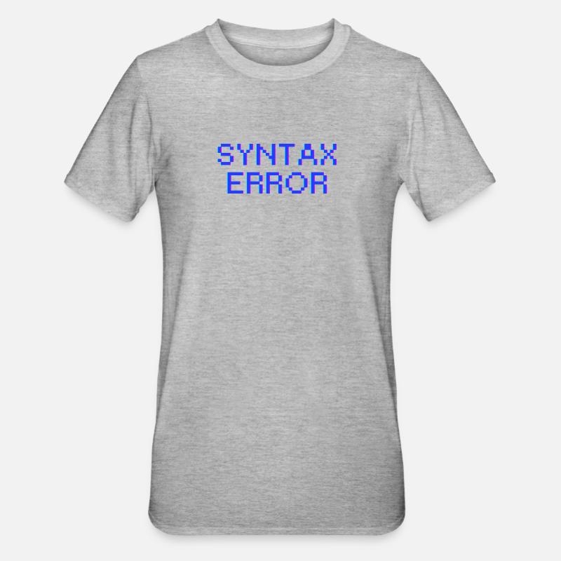 Syntax Error - Unisex Polycotton T-Shirt - heather grey