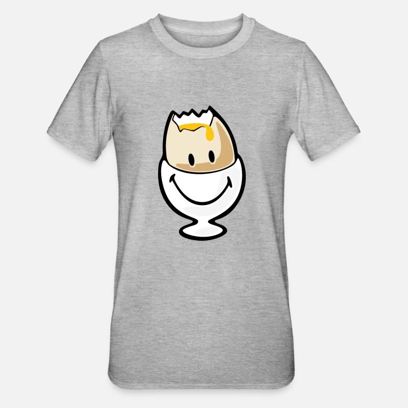 Smiley Egg - Unisex Polycotton T-skjorte - gråmelert