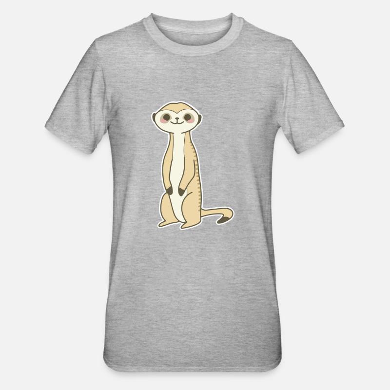 Erdmännchen - Unisex Polycotton T-Shirt - Grau meliert
