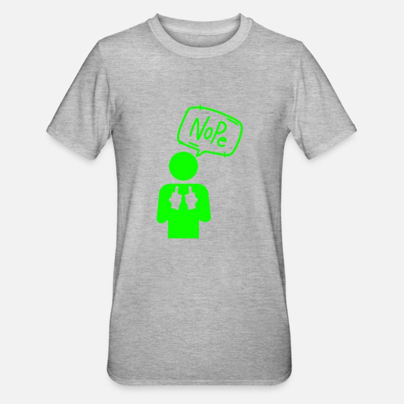 Nope - Unisex Polycotton T-Shirt - heather grey