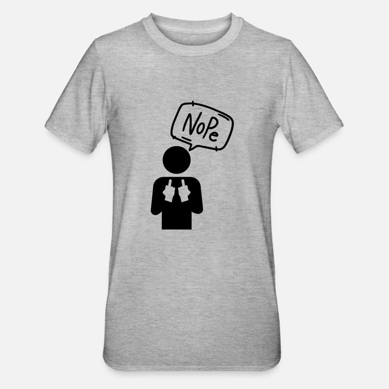 Nope - Unisex Polycotton T-Shirt - heather grey