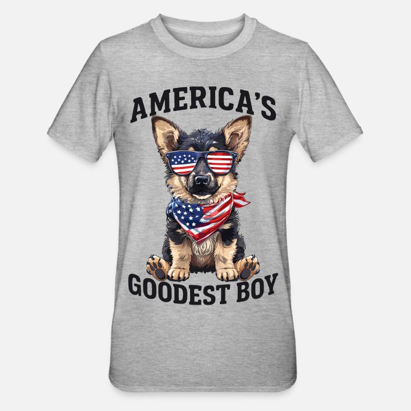 Amerikas Bester Schäferhund - Unisex Polycotton T-Shirt - Grau meliert