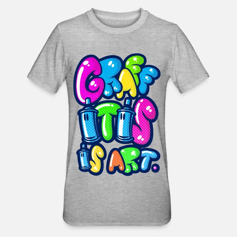 Graffitis Kunst multi - Unisex Polycotton T-Shirt - Grau meliert