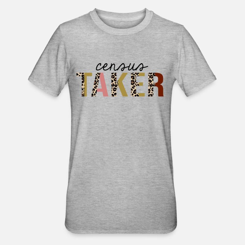Recenseur imprimé léopard drôle - T-shirt polycoton Unisexe - gris chiné