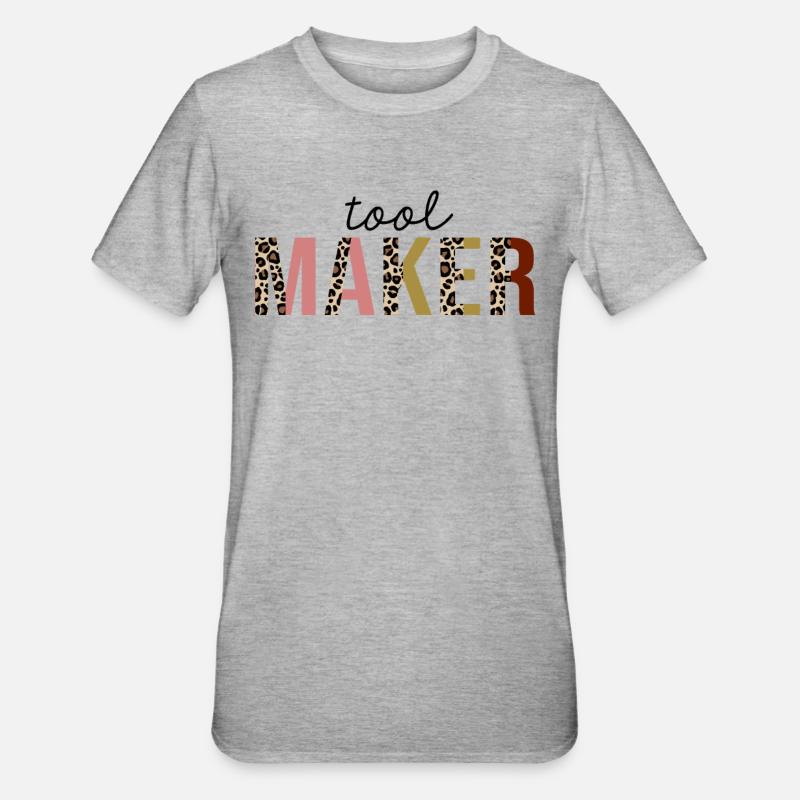 Tool Maker Leopard Print Drôle - T-shirt polycoton Unisexe - gris chiné