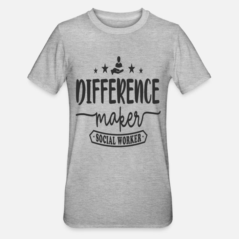 Difference Maker Social Worker - Unisex Polycotton T-Shirt - heather grey