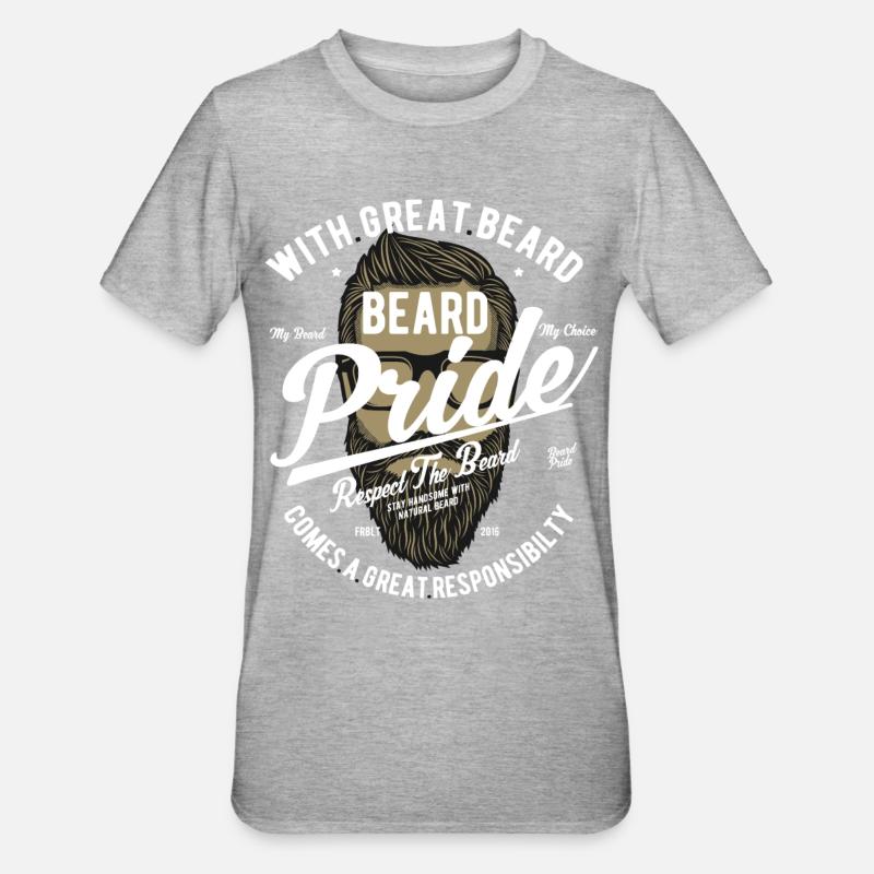 Beard Pride 2 - Unisex Polycotton T-Shirt - Grau meliert