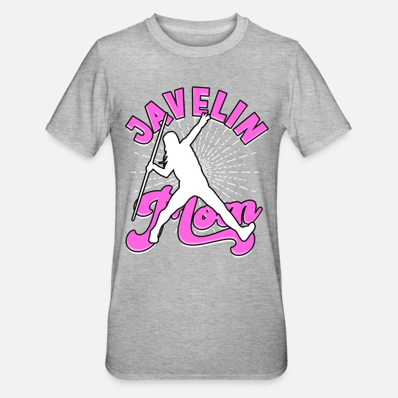 Speer werfen Mutter Leichtathletikwerke - Unisex Polycotton T-Shirt - Grau meliert