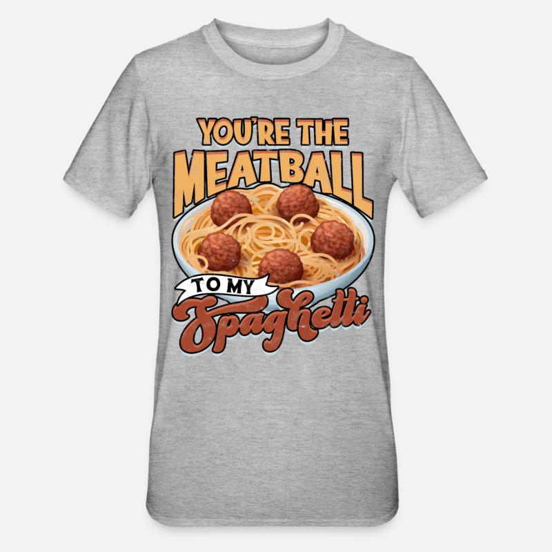fleischklößchen essen spaghetti geschenk geschenki - Unisex Polycotton T-Shirt - Grau meliert