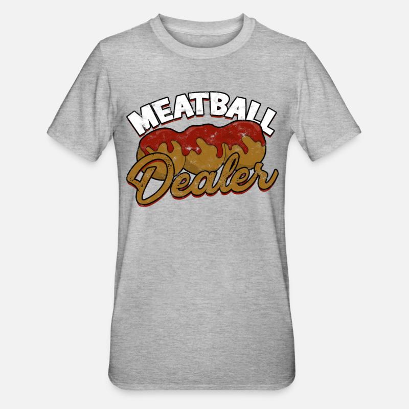fleischklößchen essen spaghetti geschenk geschenki - Unisex Polycotton T-Shirt - Grau meliert