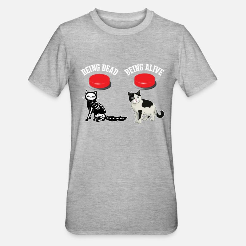 Recherché Le chat vivant de Schrödinger Physique quantique morte - T-shirt polycoton Unisexe - gris chiné