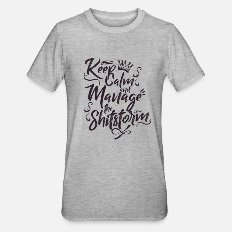 Keep calm - T-shirt polycoton Unisexe - gris chiné