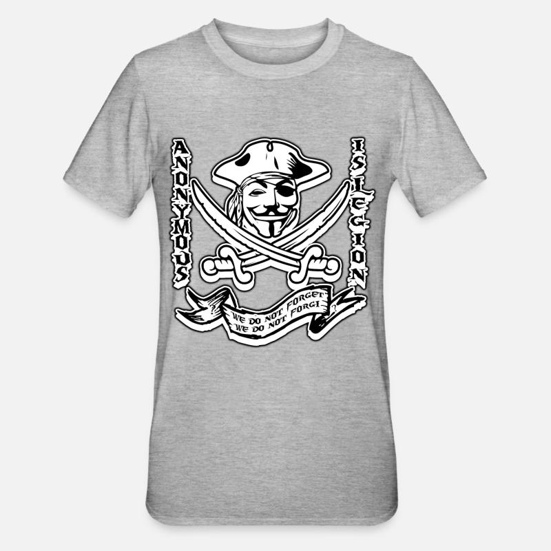 anonymous is legion - T-shirt polycoton Unisexe - gris chiné