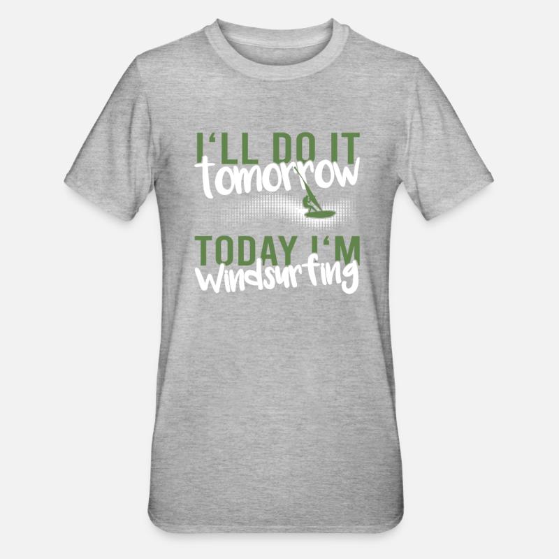 Windsurfing - Unisex Polycotton T-Shirt - heather grey