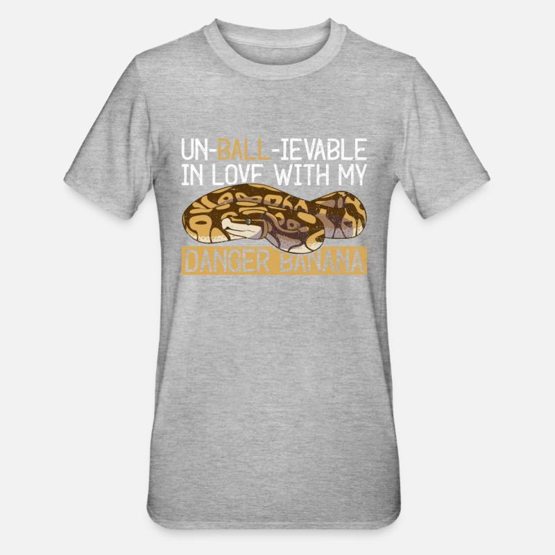 Königspython Banane Königspython - Unisex Polycotton T-Shirt - Grau meliert