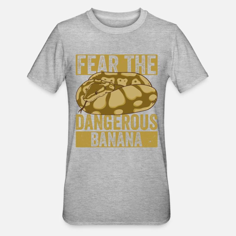 Banane Königspython - T-shirt polycoton Unisexe - gris chiné