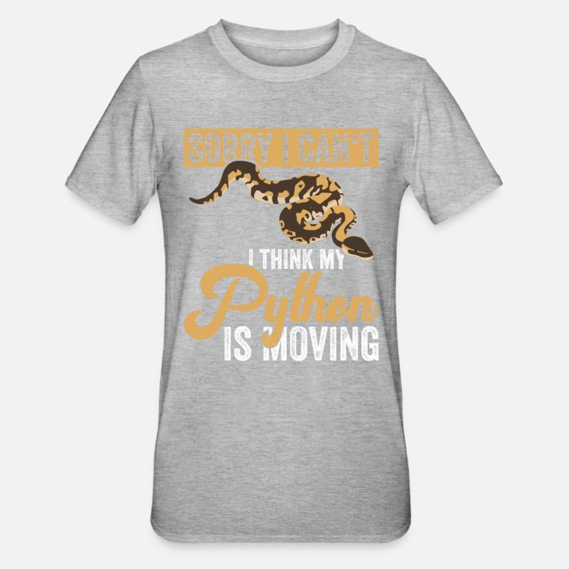 Königspython Banane Königspython - Unisex Polycotton T-Shirt - Grau meliert