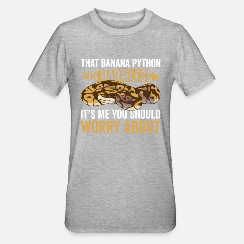 Banana Königspython - Unisex Polycotton T-Shirt - heather grey