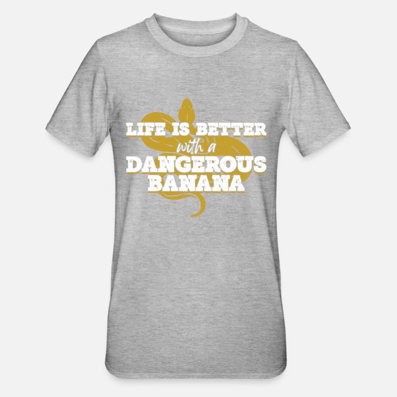 Bananenkugel Python Königspython - Unisex Polycotton T-Shirt - Grau meliert